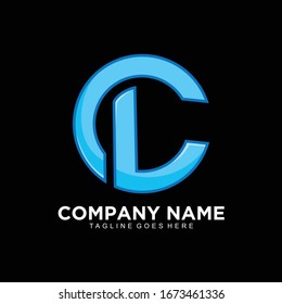 Letter DC logo in circle design concept