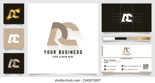 Letter DC or RC monogram logo with business card design