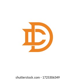 letter dc simple geometric overlap logo vector