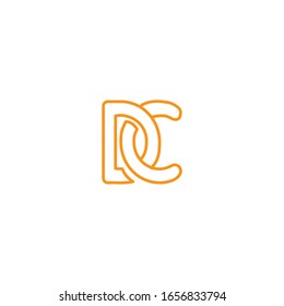 letra DC diseño simple logotipo vectorial color línea