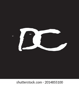 Letter DC With Water Paint Effect Logo Design