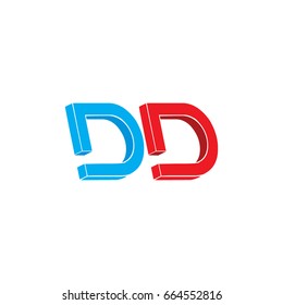 letter dd in 3d design logo vector