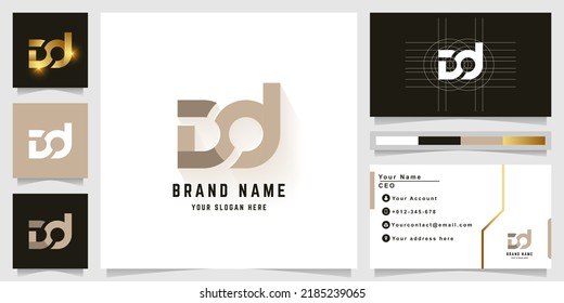 Letter Dd or ad monogram logo with business card design