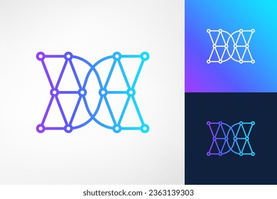 The letter DD and the Binary Dot Web Technology symbol form a modern and futuristic logo. A logo that looks sophisticated, high-tech and luxurious. A suitable logo for a technology company.