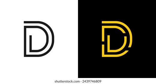 Letter DD or D line icon logo