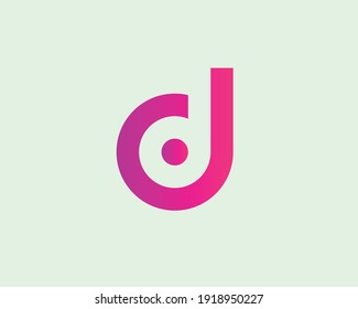 plantilla de vector de diseño de logotipo de letra dd y d