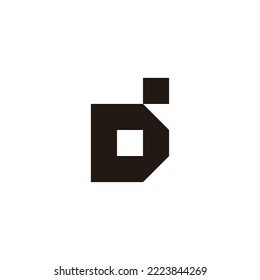 Letter Dd dD d quadratisches geometrisches Symbol, einfaches Logo, Vektorgrafik