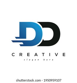 Buchstaben DD Schnelle Geschwindigkeit und E-Commerce Logo-Design-Element