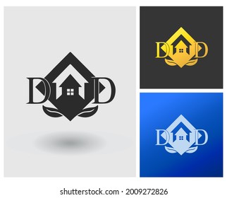 Letter DD Home Shape Logo Property Residence Modern Inn Company