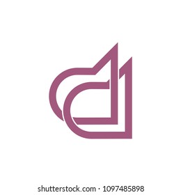 letter dd linked lines design logo vector
