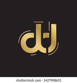 Letter dd linked lowercase logo design template elements. Gold letter Isolated on black  background. Suitable for business, consulting group company.