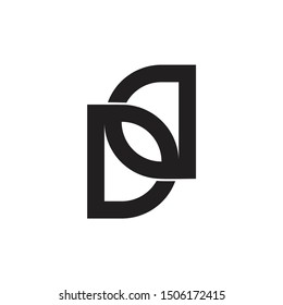 letter dd linked monogram overlapping logo vector