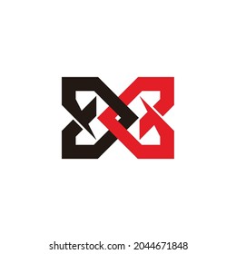 letter dd linked overlapping colorful design logo vector