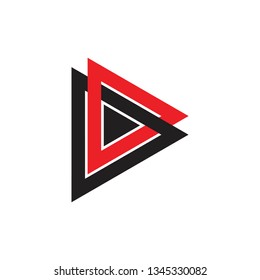 letter dd linked triangle colorful logo vector