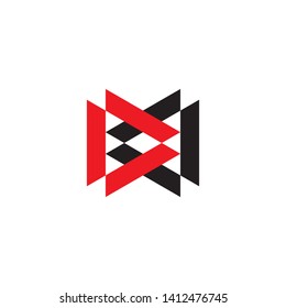 letter dd linked triangle geometric logo vector