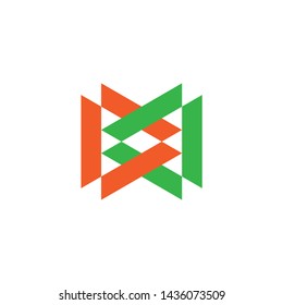 letter dd linked triangle geometric logo vector