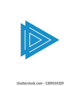 letter dd linked triangle logo vector