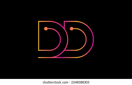 Diseño del logotipo de la letra DD. Vector de diseño de monograma DD