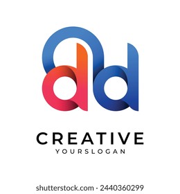 Letter dd logo, vector colorful gradient logo design template.