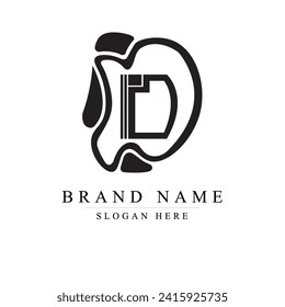 Letter DD logotype monoline Technology, digital, electronics, chip, connection concept, DD Modern Logo Technology for Business, DD Logotypes of Digital combining with circuit 