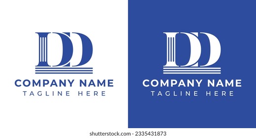 Letter DD Pillar logo, suitable for any business with DD related to Pillar.