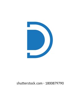 letra dd vector de logotipo de línea geométrica simple