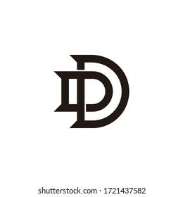 letter dd simple geometric overlap logo vector