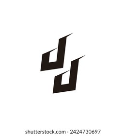 letter dd simple motion geometric logo vector 