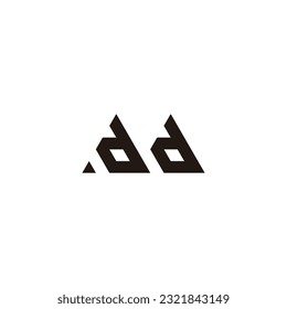 Letter dd triangle geometric symbol simple logo vector 