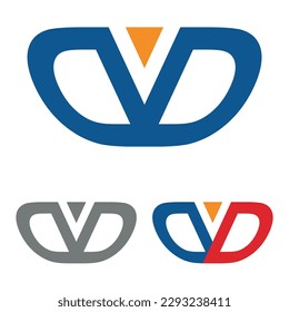 letter DD twin logo template