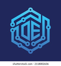 Logo-Design der Letter-DE-Circuit-Linie