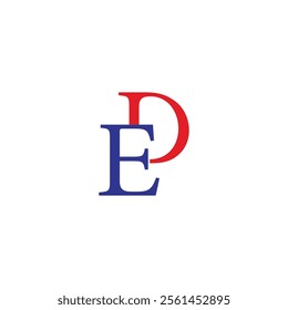 letter de connect colorful simple serif logo vector 