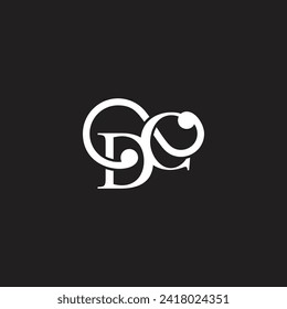 letter de curves overlapping simple logo vector 