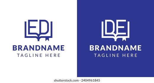 Letter DE and ED Book Logo, suitable for business related to book with DE or ED intials