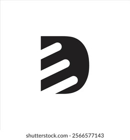 Letter DE or ED logo design creative vector template design for brand, E negative space, E letter inside D.