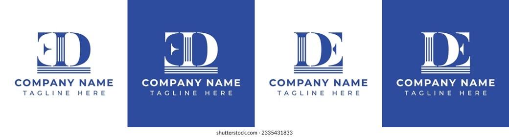 Letter DE and ED Pillar logo, suitable for business with ED or DE related to Pillar svg