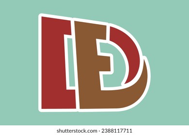 Letter DE or ED Sticker vector logo design. Initial letter ED logotype company name swoosh sticker design.