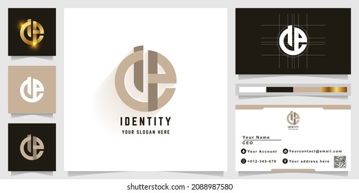 Letter de oder ee-Monogramm-Logo mit Visitenkartendesign