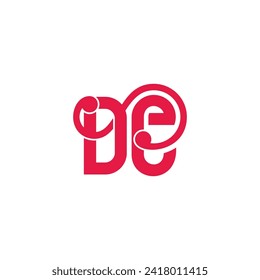 letter de elegant decoration font logo vector 