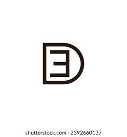 letter de font simple line logo vector 