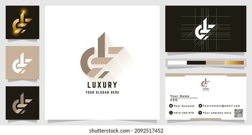 Letter dE or GE monogram logo with business card design