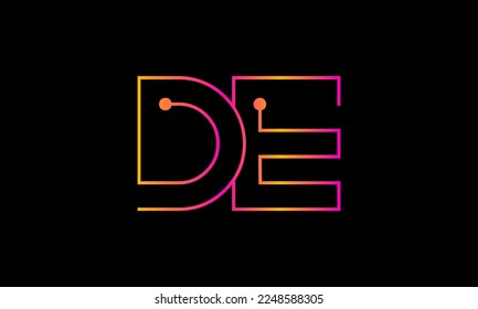 Letter DE logo design. DE logo monogram design vector