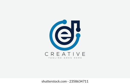 Letter DE logo design template vector illustration.