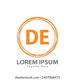 letter DE logo. DE logo design vector illustration for creative company, business, industry