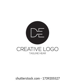 Letter DE logo icon flat and vector design template.