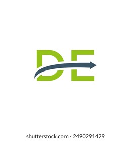 letter DE logo vector financial sales arrow graphic