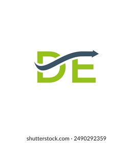 letter DE logo vector financial sales arrow graphic