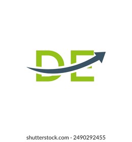 letter DE logo vector financial sales arrow graphic