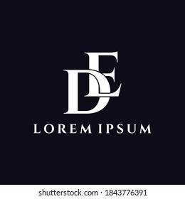 Letter DE luxury logo design vector