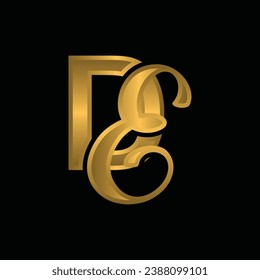 Letter DE luxury modern monogram logo vector design, logo initial vector mark element graphic illustration design template